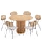 Manhattan Comfort Round Dining Set of 7, 59.05 in L, American Solid Ash Wood, Nature and Oatmeal 6-DT05DCCA06-OM - alternate 9